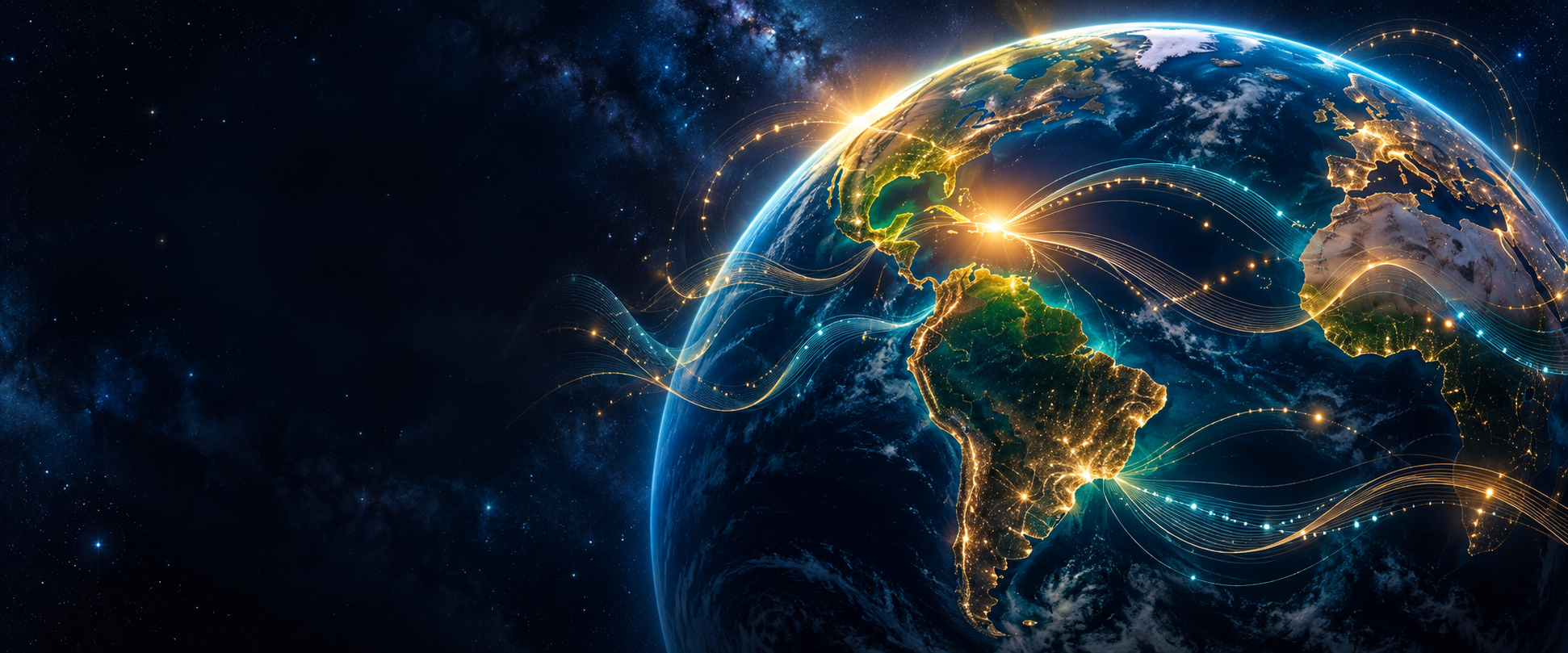 El planeta recorrido por ondas musicales luminosas